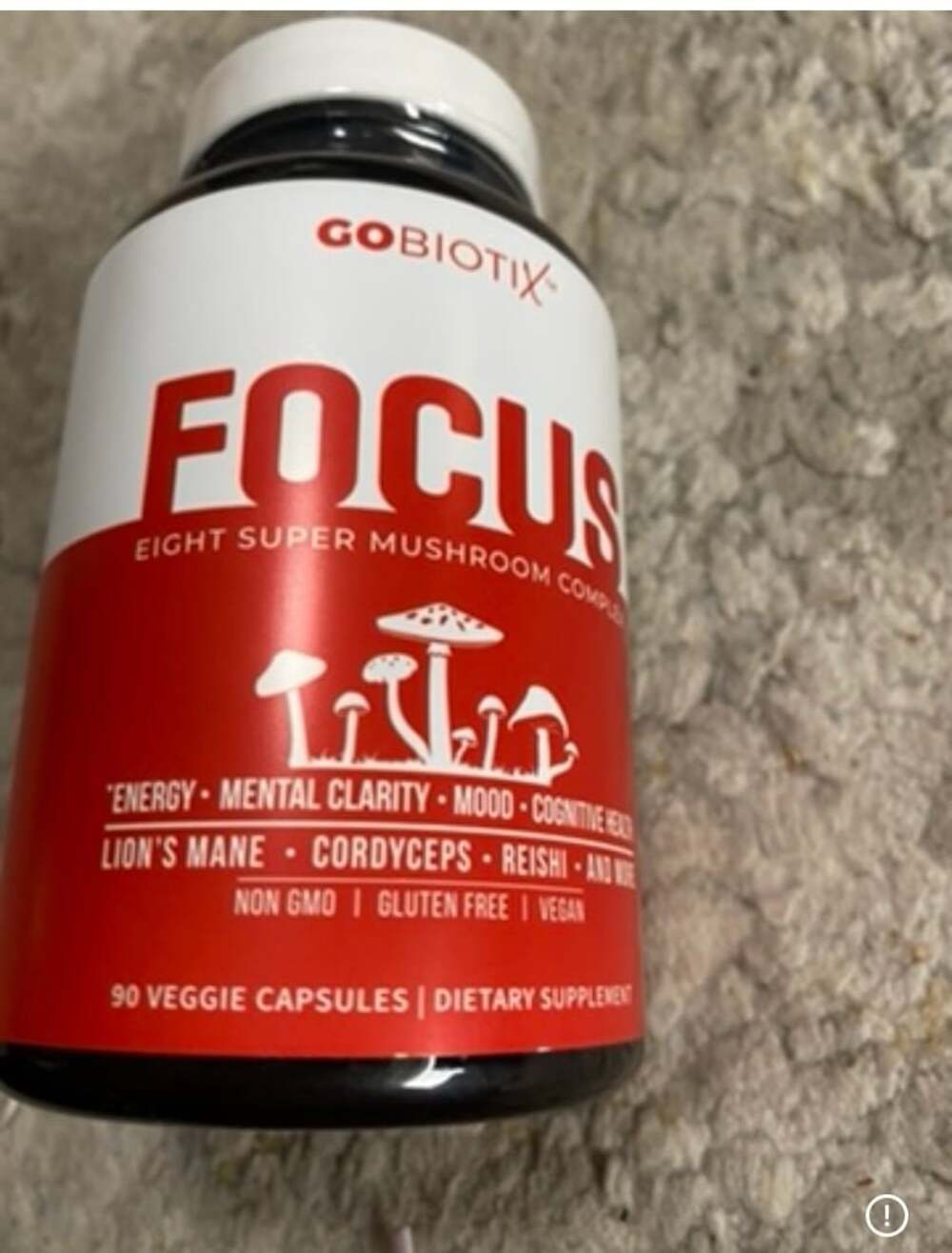 GoBiotix Focus Eight Super Mushroom Complex - 90 Veggie Capsules